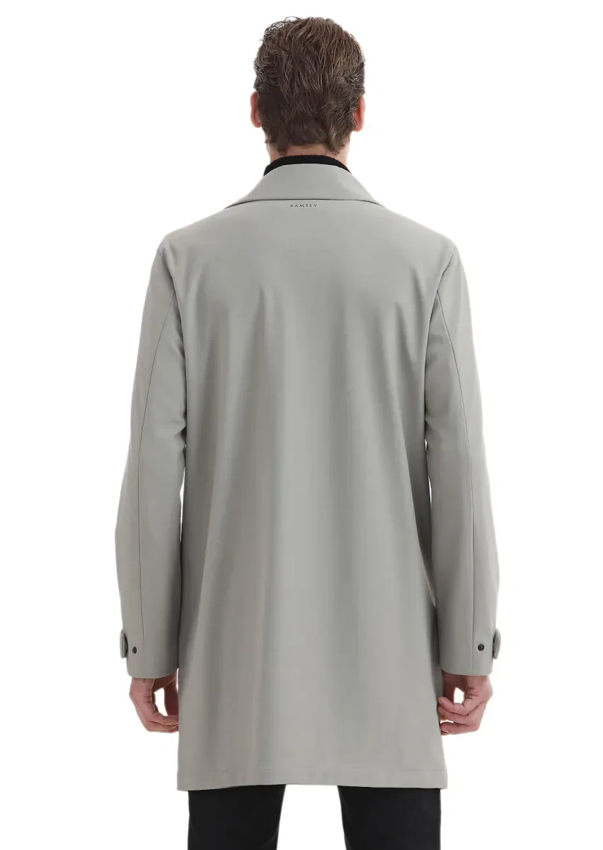 Kum Regular Fit Gömlek Yaka Casual Dokuma Pardesü - 9
