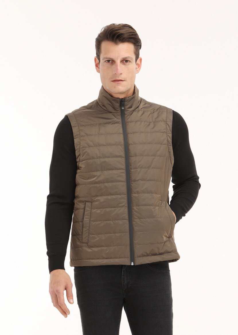 Kum Regular Fit Gömlek Yaka Casual Dokuma Pardösü - 4