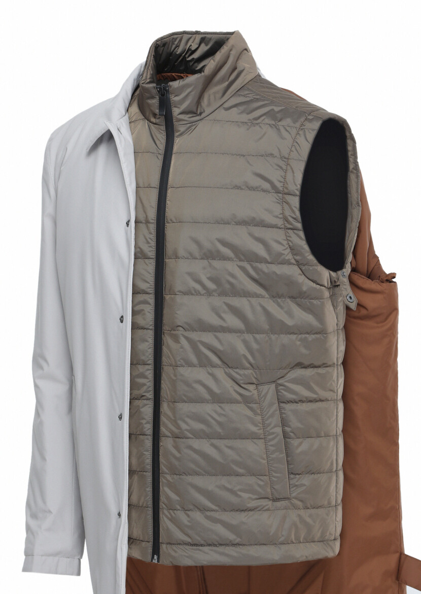 Kum Regular Fit Gömlek Yaka Casual Dokuma Pardösü - 6