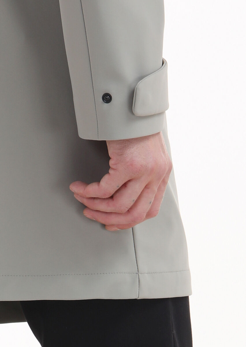 Kum Regular Fit Gömlek Yaka Casual Dokuma Pardösü - 7