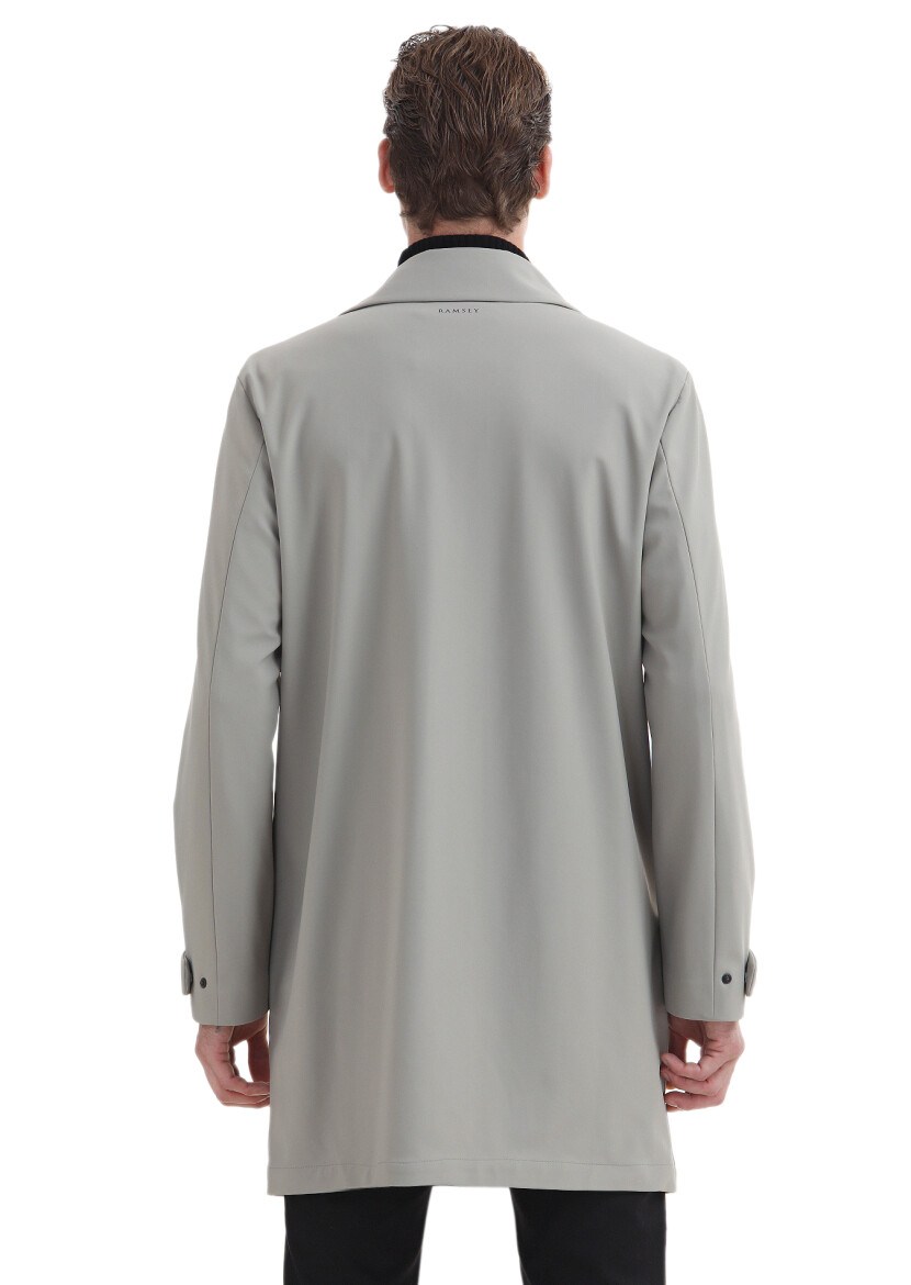 Kum Regular Fit Gömlek Yaka Casual Dokuma Pardösü - 9