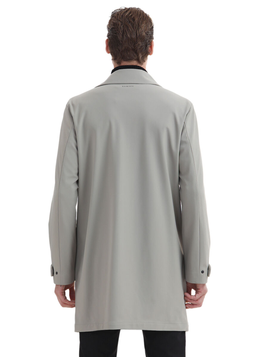 Kum Regular Fit Gömlek Yaka Casual Dokuma Pardösü - 9