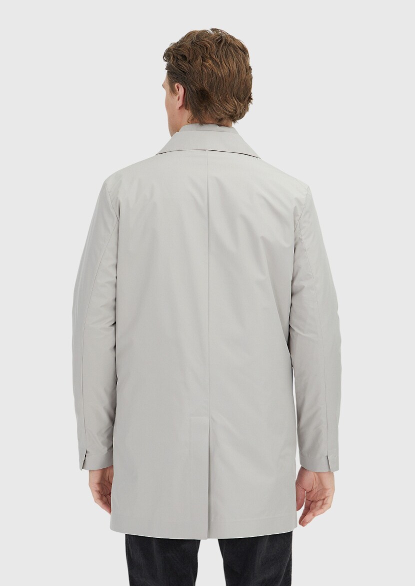 Kum Regular Fit Gömlek Yaka Casual Dokuma Pardösü - 7