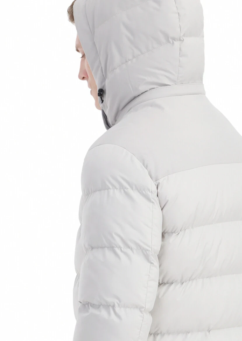 Kum Regular Fit Kapüşonlu Casual Dokuma Kaban - 7