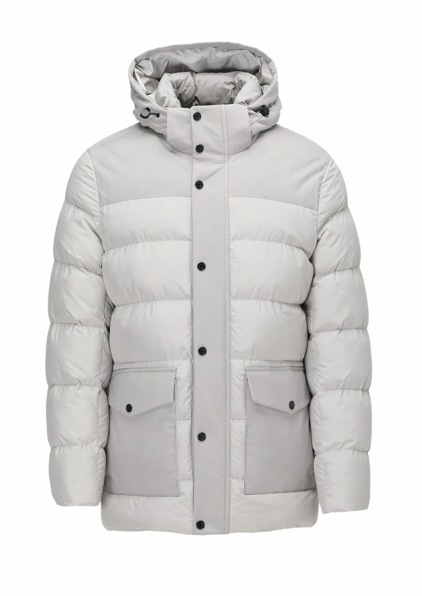 Kum Regular Fit Kapüşonlu Casual Dokuma Kaban - 9