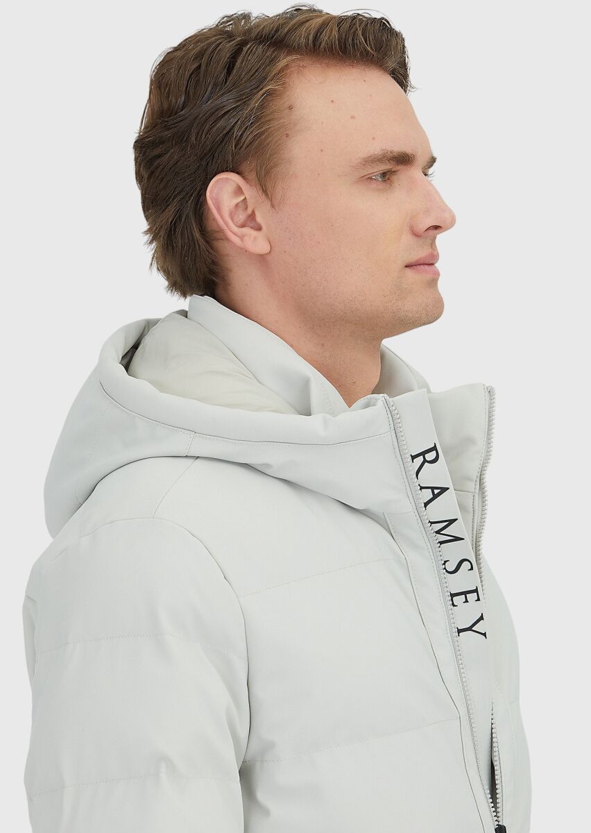 Kum Regular Fit Kapüşonlu Casual Dokuma Mont - 3