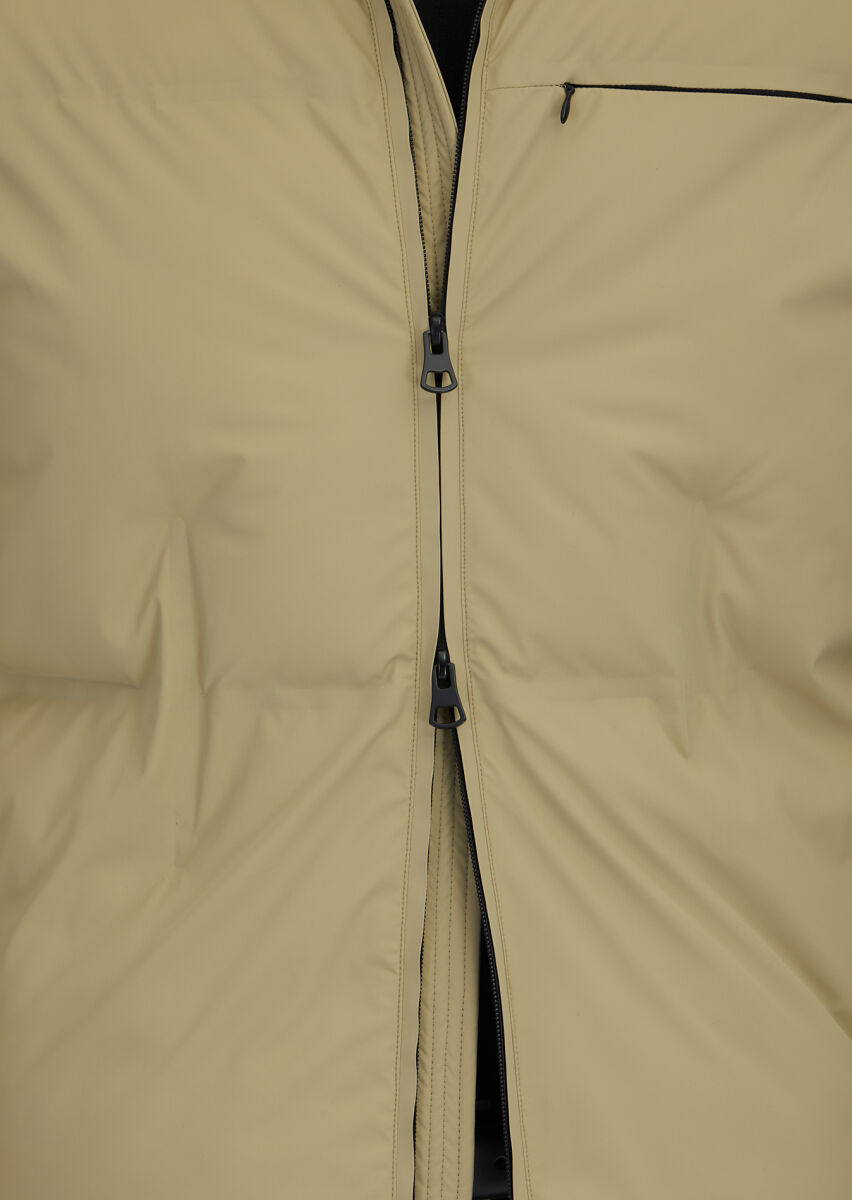 Kum Regular Fit Kapüşonlu Casual Dokuma Mont - 7