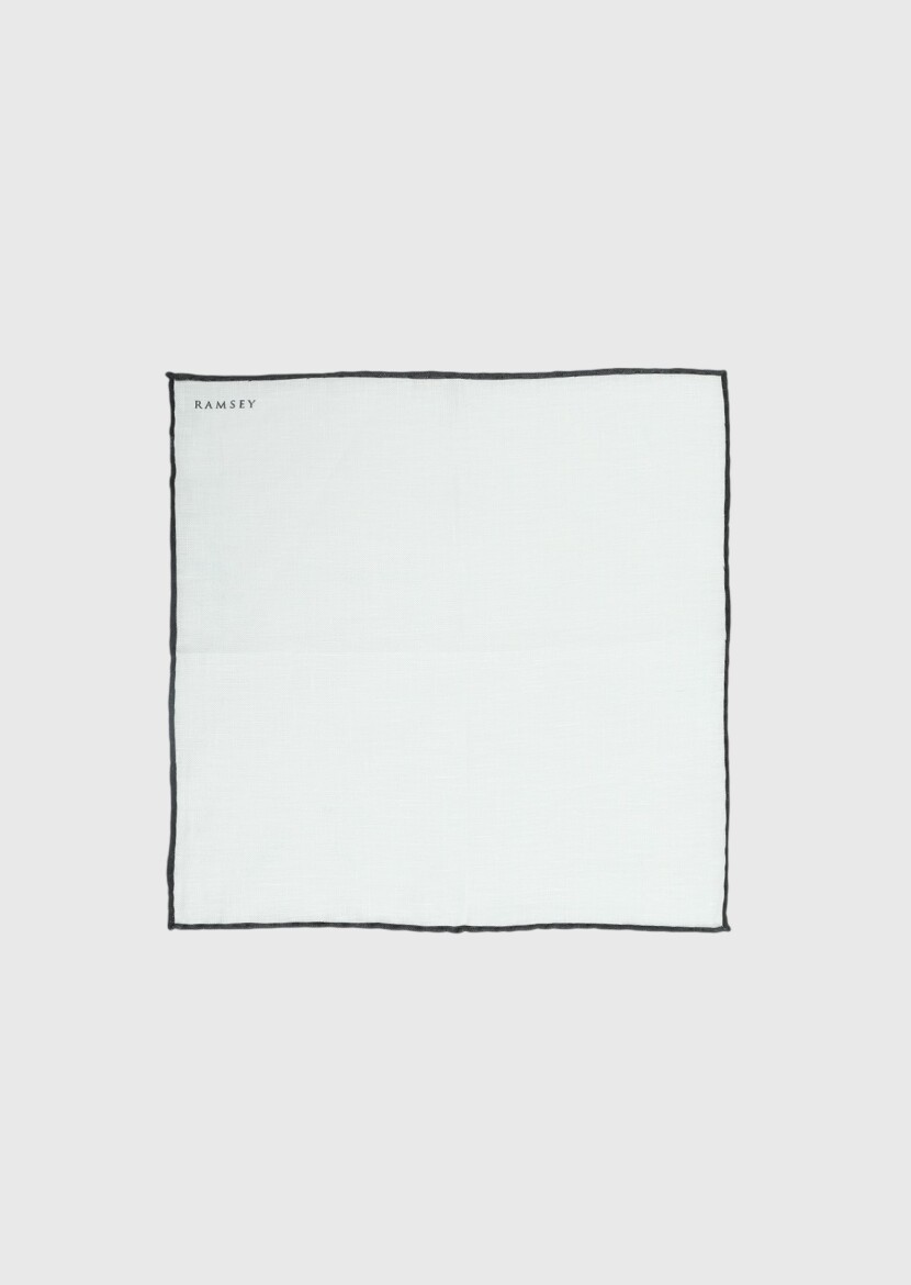 Lacivert %100 Keten Mendil - RAMSEY