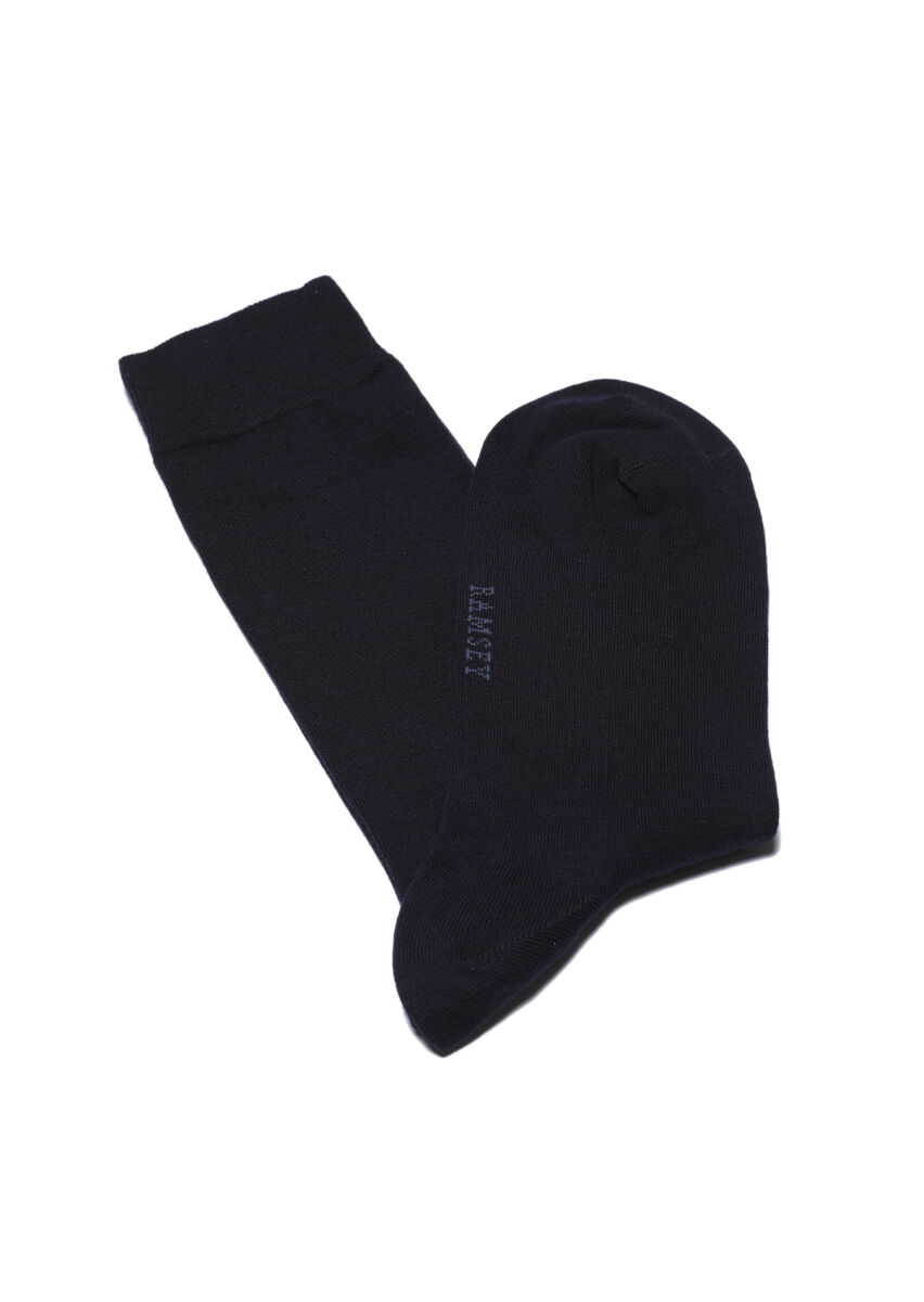 Lacivert %100 Pamuk Çorap - 1