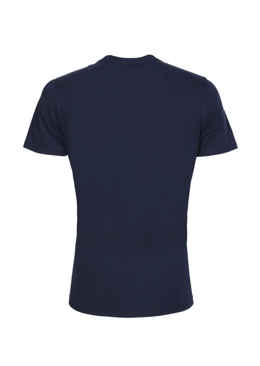 Lacivert Baskılı %100 Pamuk T-Shirt - 7