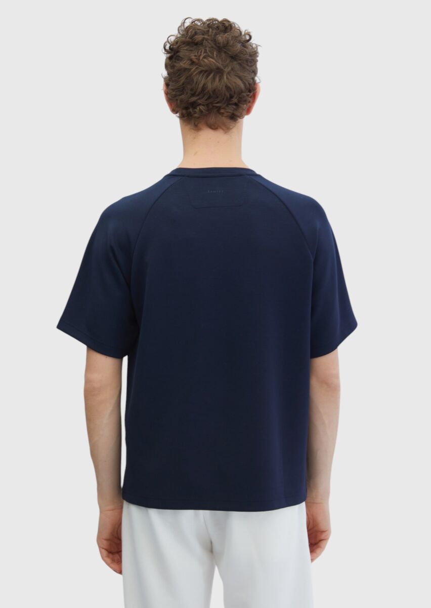 Lacivert Bisiklet Yaka Düz Sweatshırt - 4