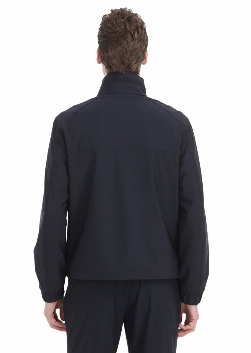 Lacivert Comfort Fit Kapüşonlu Spor Dokuma Mont - 7
