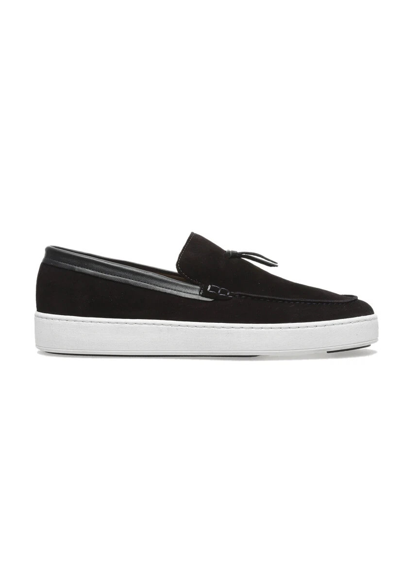 Lacivert Deri Casual Loafer - 1