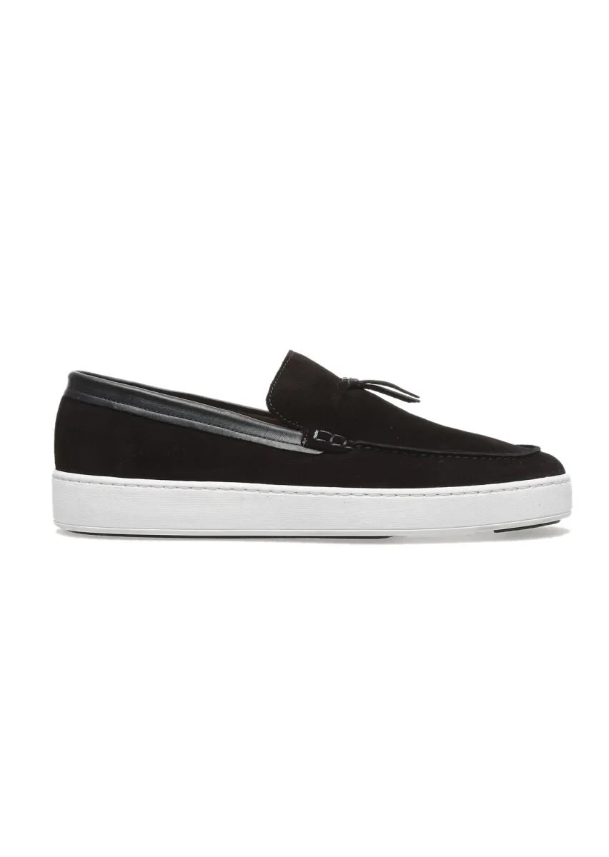 Lacivert Deri Casual Loafer - 1