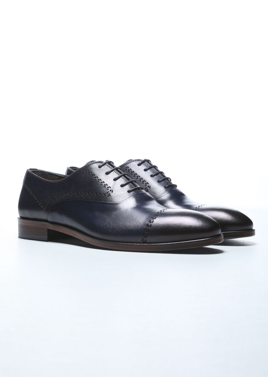 Lacivert Deri Klasik Ayakkabı - 2