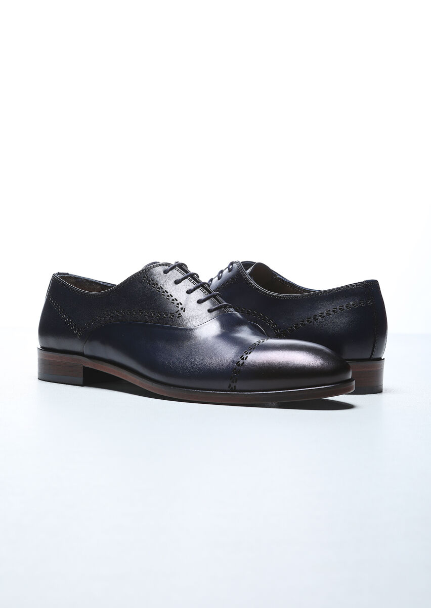 Lacivert Deri Klasik Ayakkabı - 3