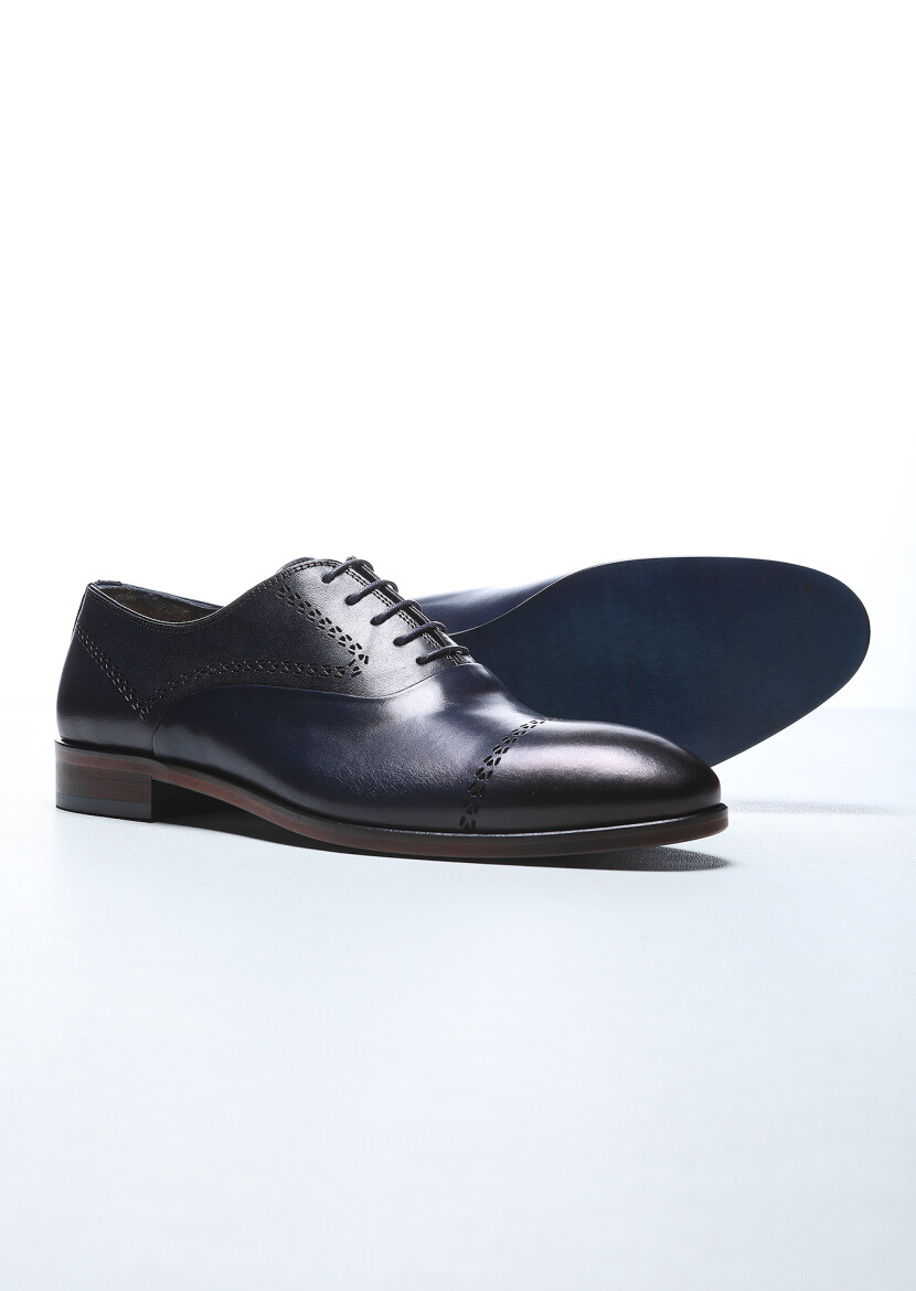 Lacivert Deri Klasik Ayakkabı - 4