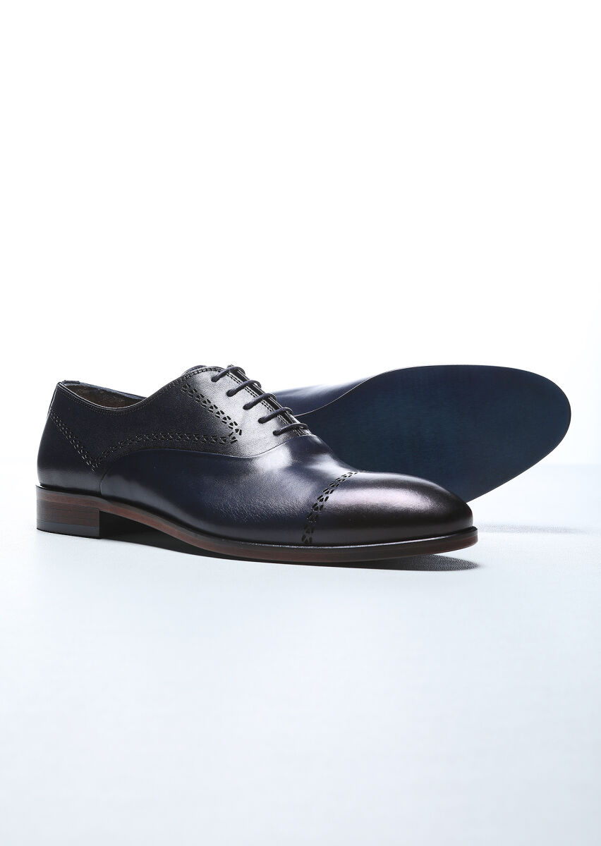 Lacivert Deri Klasik Ayakkabı - 4
