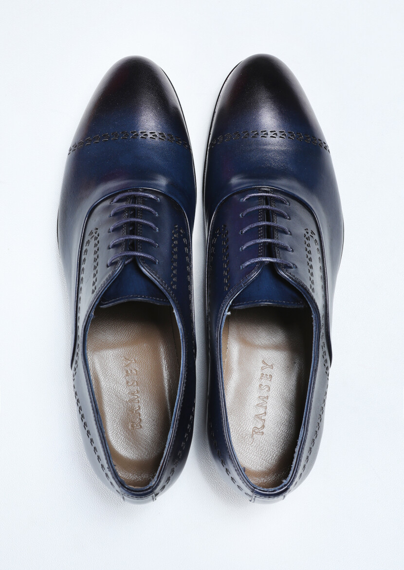 Lacivert Deri Klasik Ayakkabı - 5