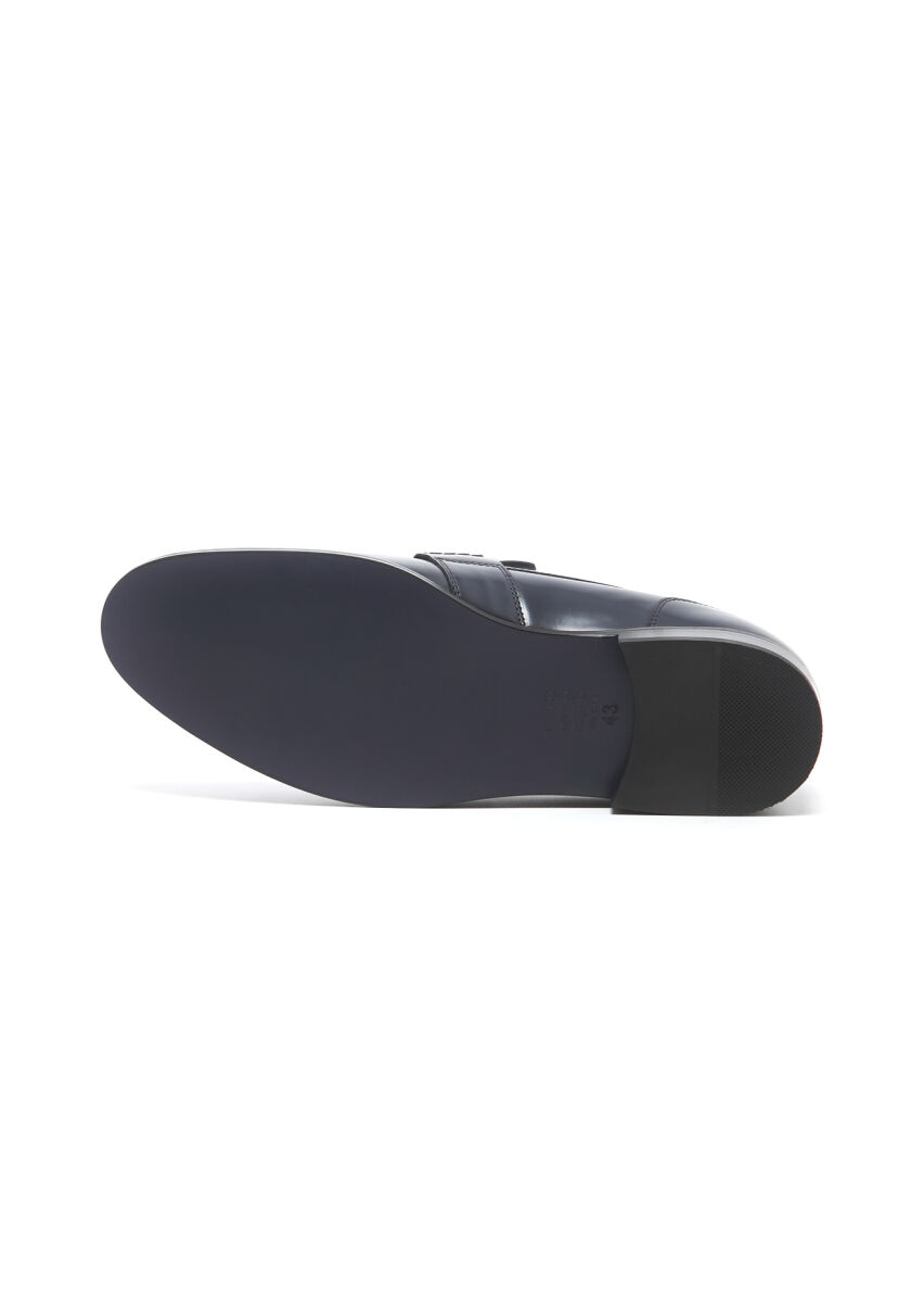 Lacivert Deri Klasik Loafer - 5