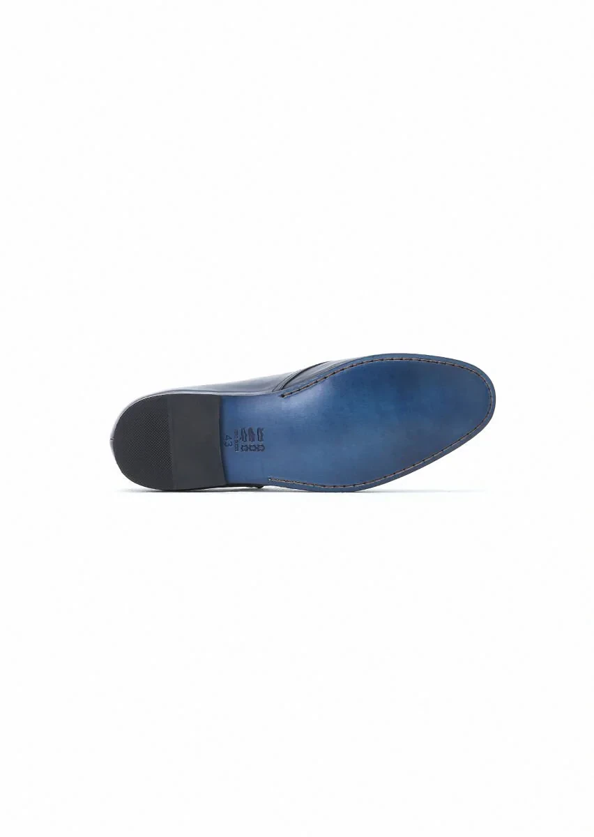 Lacivert Deri Klasik Loafer - 5