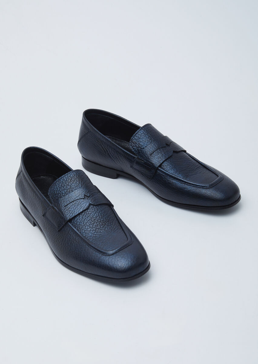 Lacivert Deri Klasik Loafer - 3
