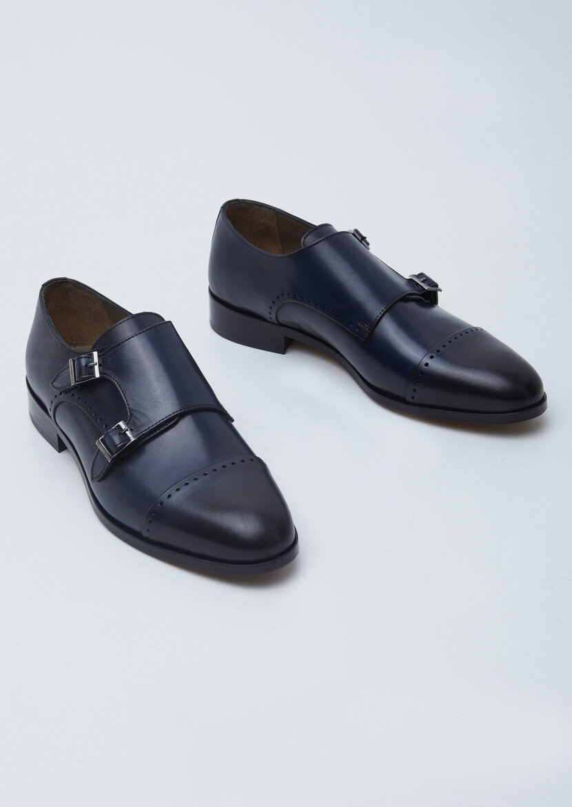 Lacivert Deri Klasik Loafer - 3