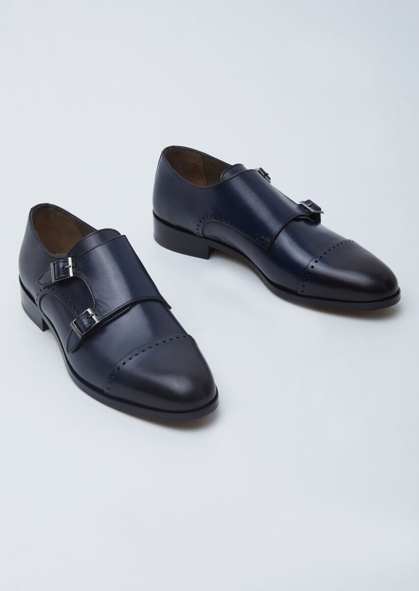 Lacivert Deri Klasik Loafer - 3