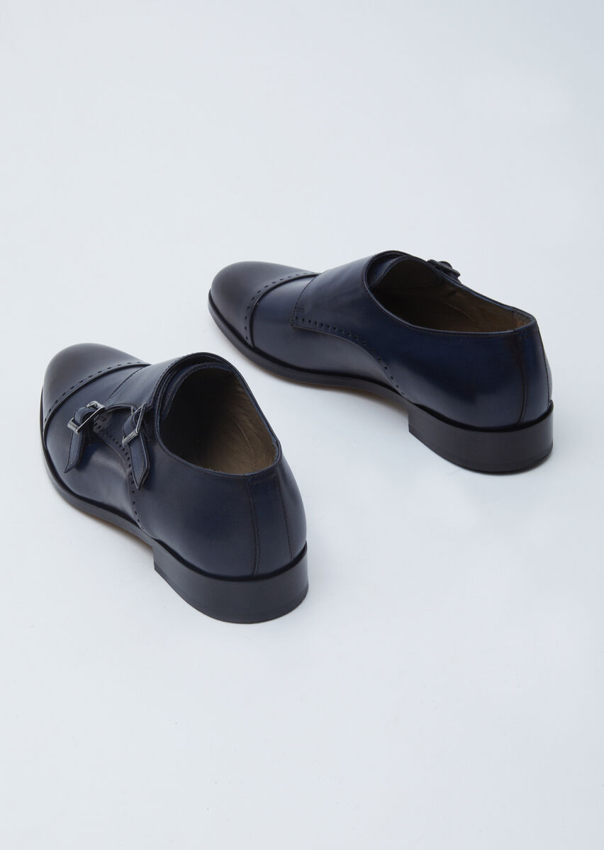 Lacivert Deri Klasik Loafer - 5