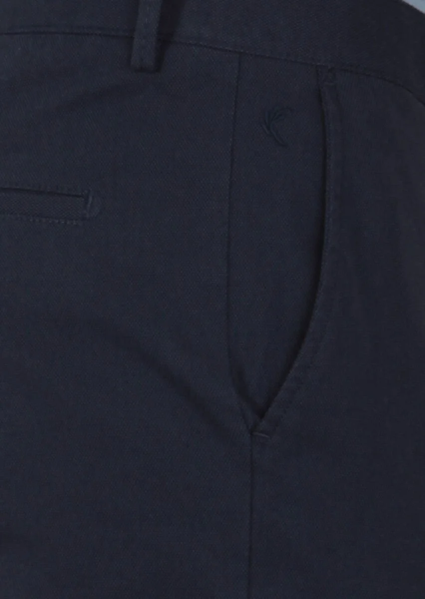 Lacivert Desenli Dokuma Regular Fit Casual Pamuk Karışımlı Pantolon - 3