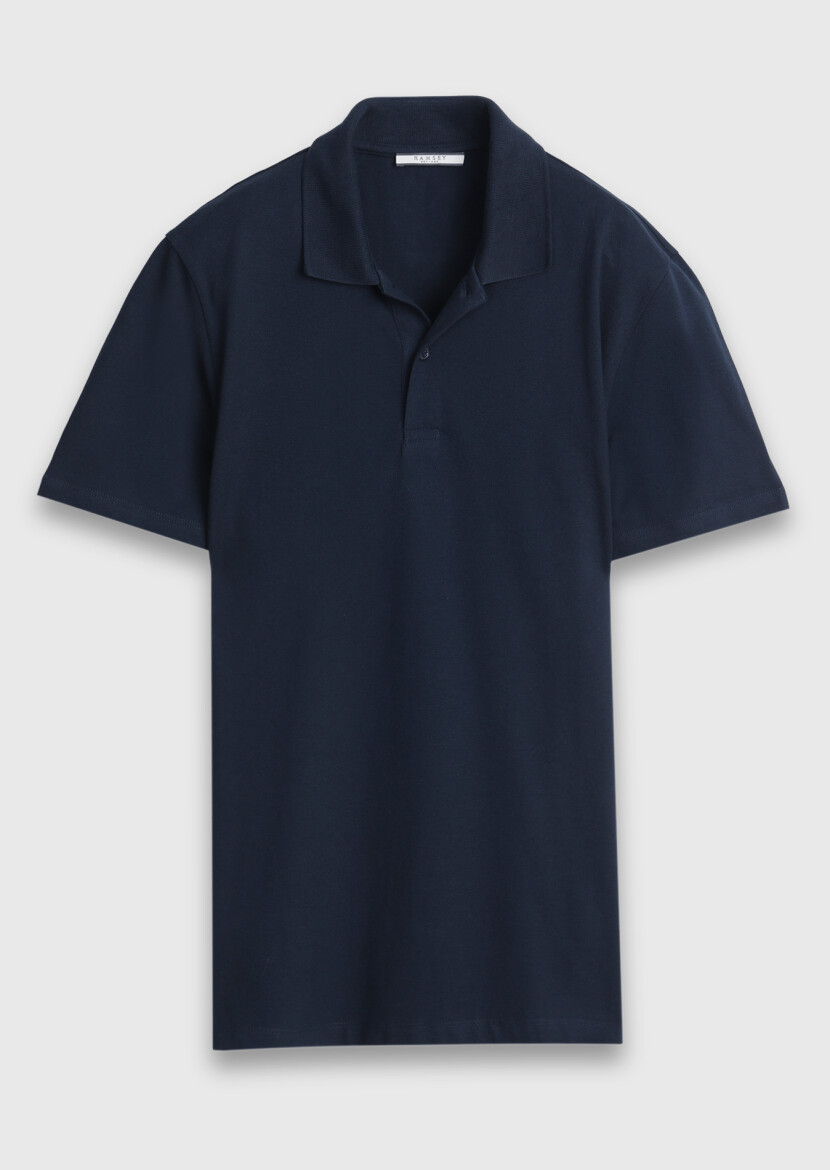 Lacivert Düz %100 Pamuk T-Shirt - 6