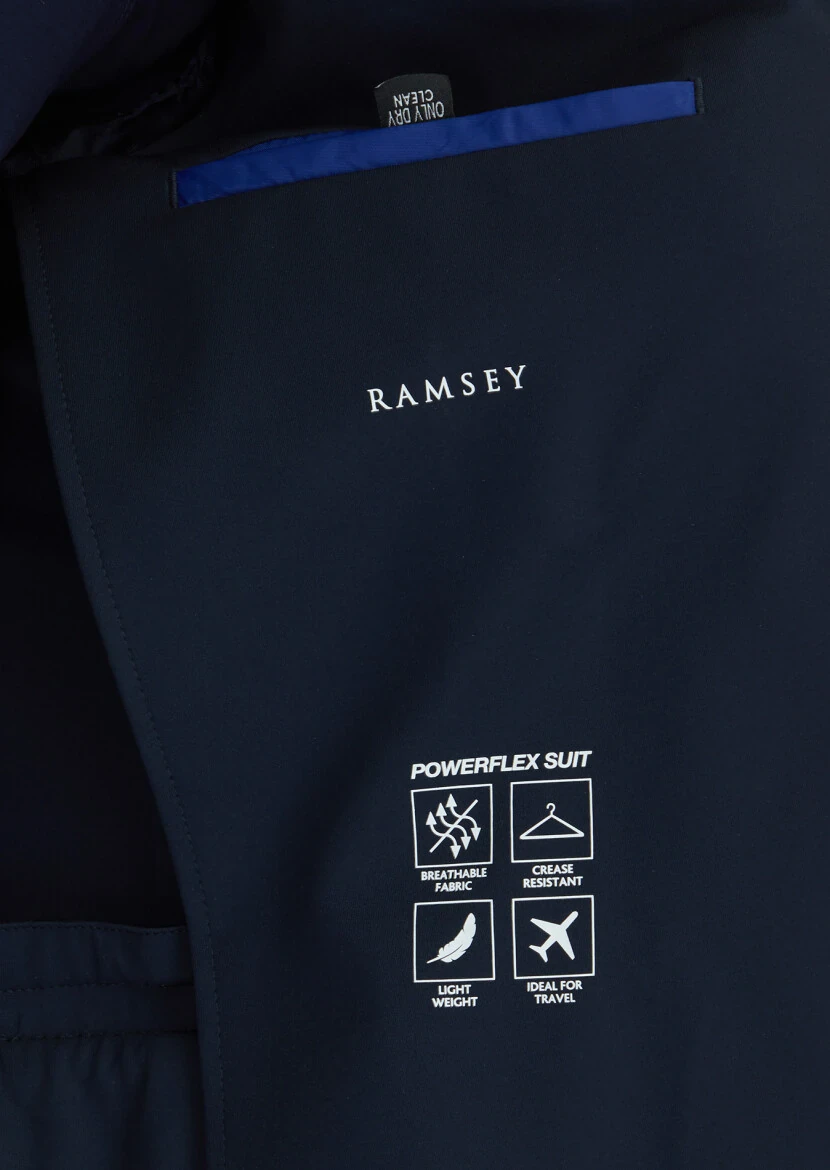 Lacivert Düz Comfort Fit Örme Takım Elbise - 7