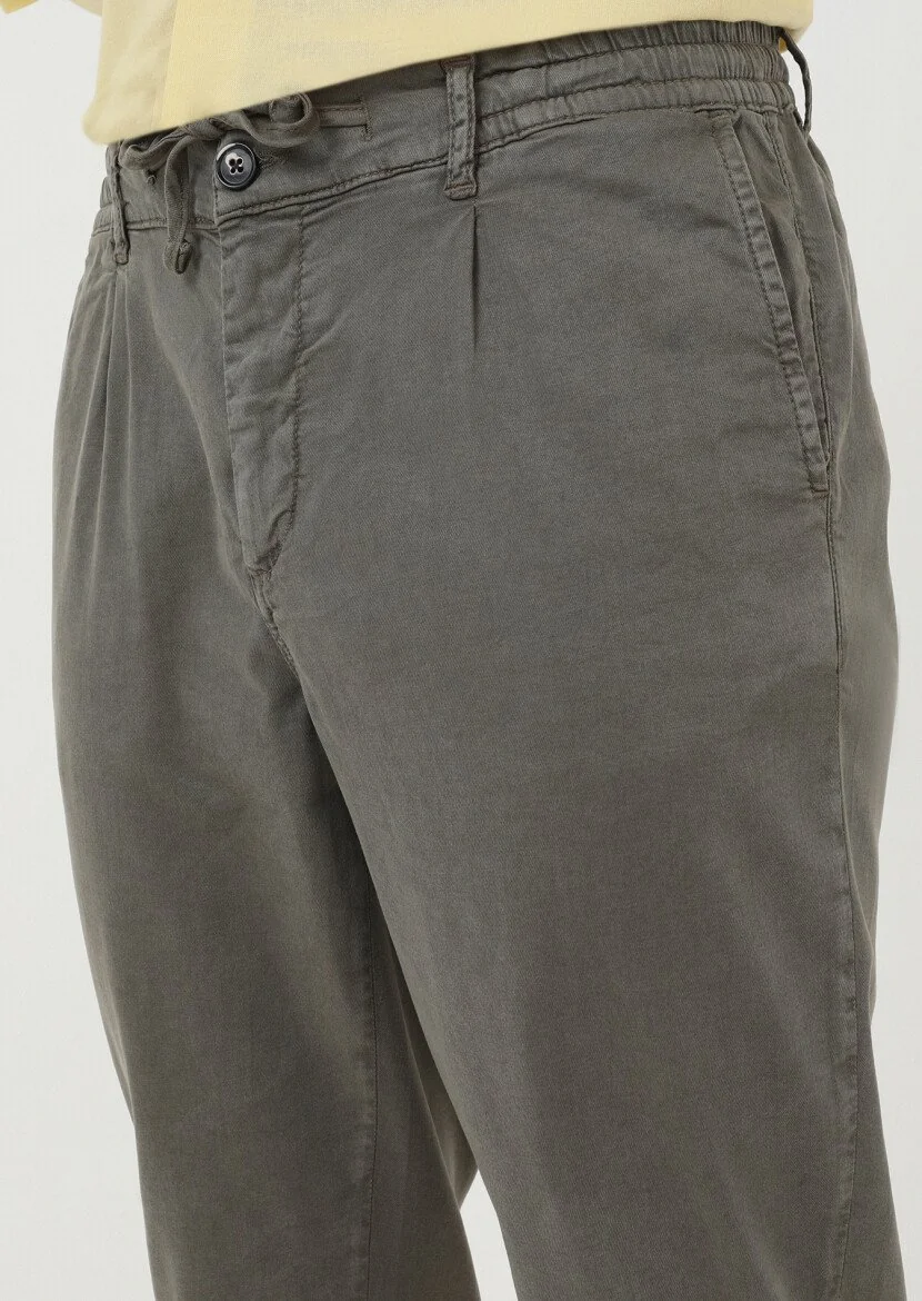 Lacivert Düz Dokuma Jogging Fit Casual Pamuk Karışımlı Pantolon 
