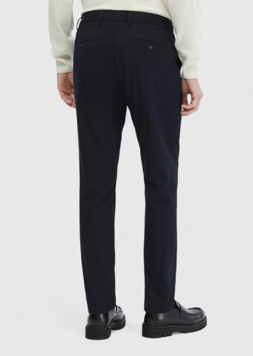 Lacivert Düz Dokuma Jogging Fit Casual Pantolon 