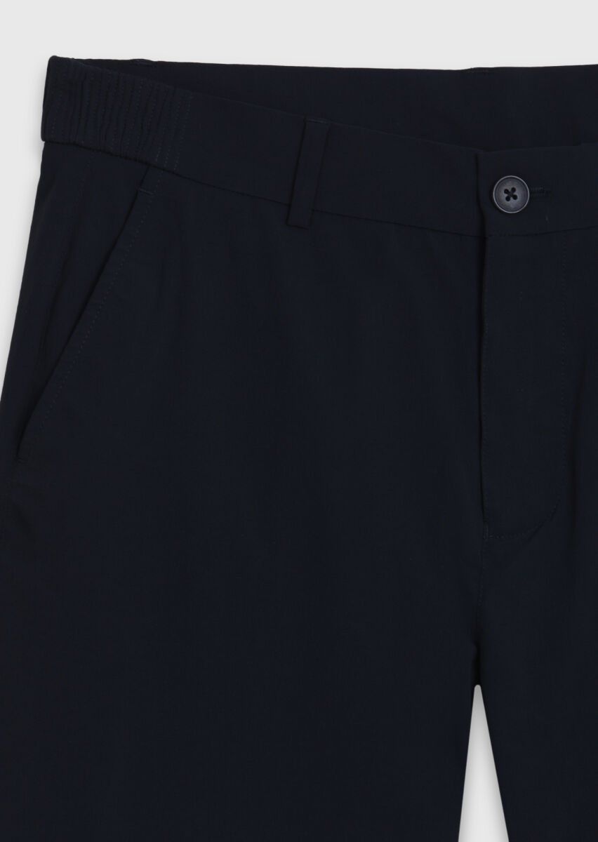 Lacivert Düz Dokuma Jogging Fit Casual Pantolon - 7