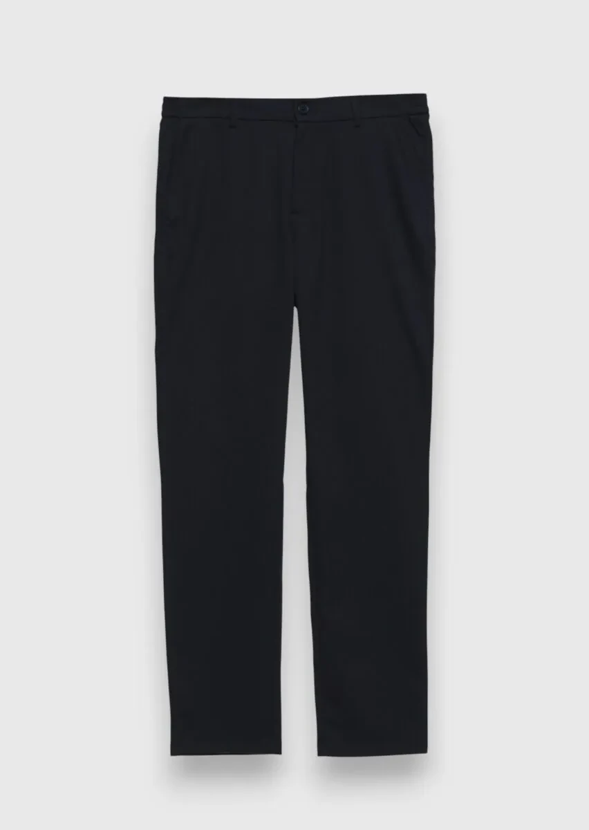 Lacivert Düz Dokuma Jogging Fit Casual Pantolon - 1