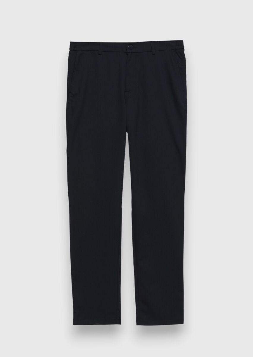 Lacivert Düz Dokuma Jogging Fit Casual Pantolon - 5