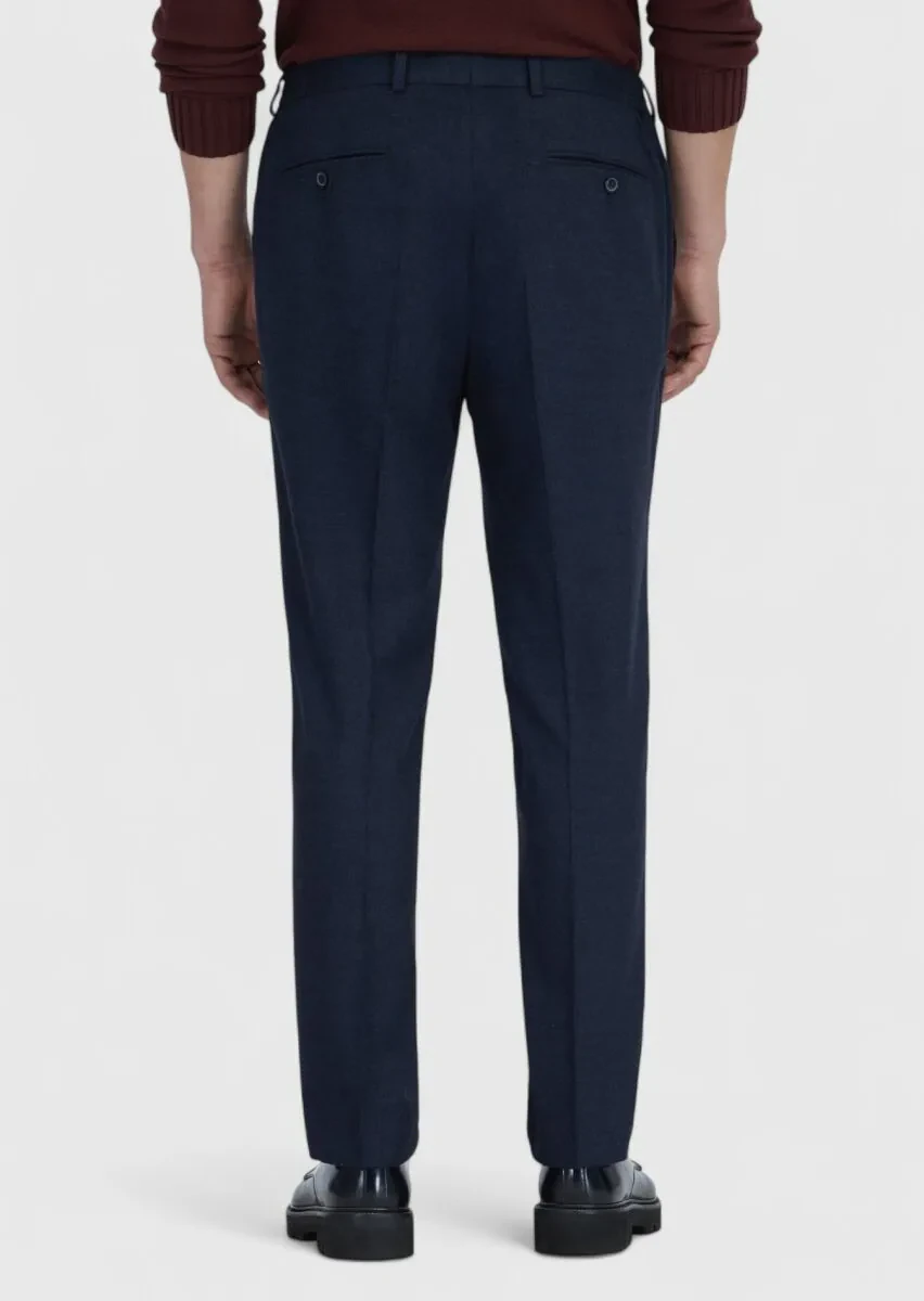 Lacivert Düz Dokuma Modern Fit Casual Pantolon - 6