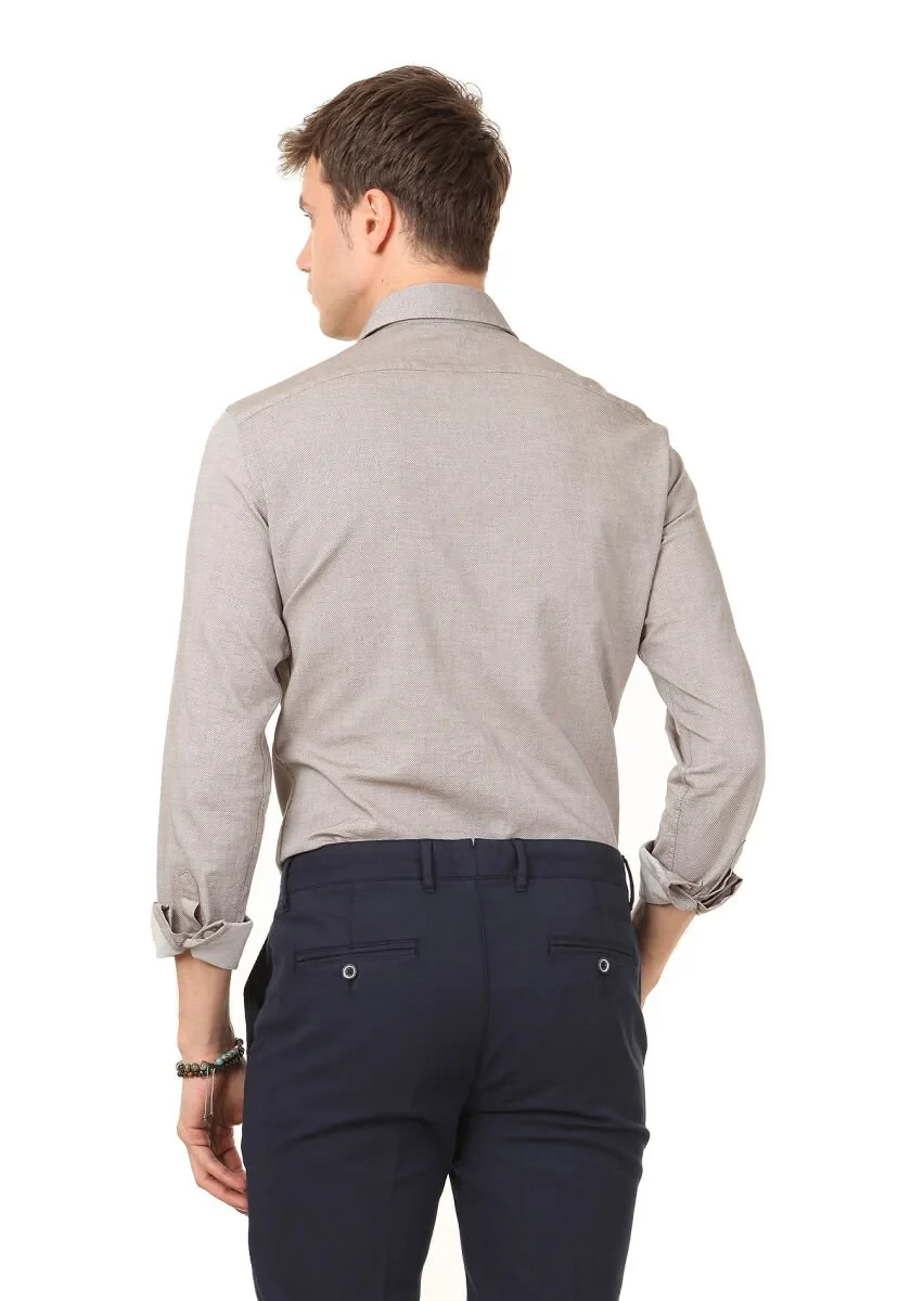 Lacivert Düz Dokuma Regular Fit Casual Pamuk Karışımlı Pantolon - 4