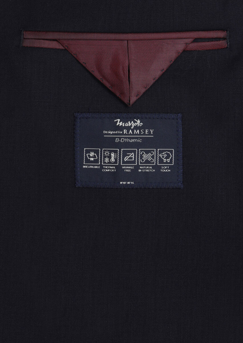 Lacivert Düz Modern Fit %100 Yün Takım Elbise - 11
