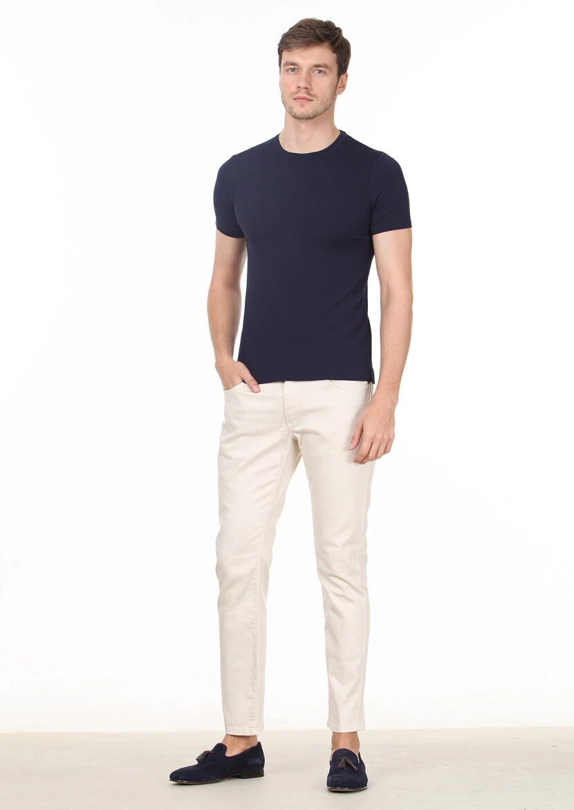 Lacivert Düz Örgü Triko - 3