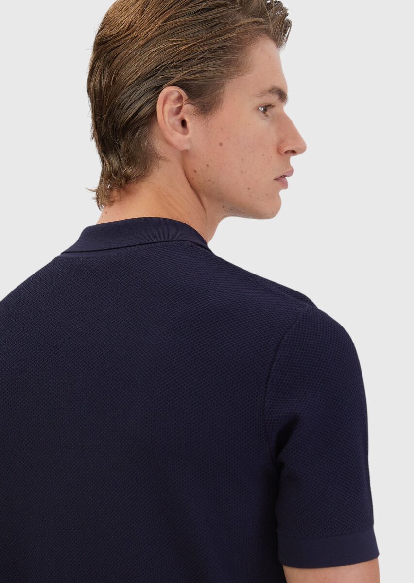 Lacivert Düz Örgü Triko - 6