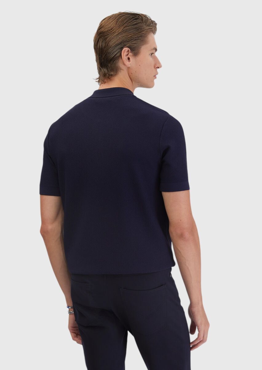 Lacivert Düz Örgü Triko - 7