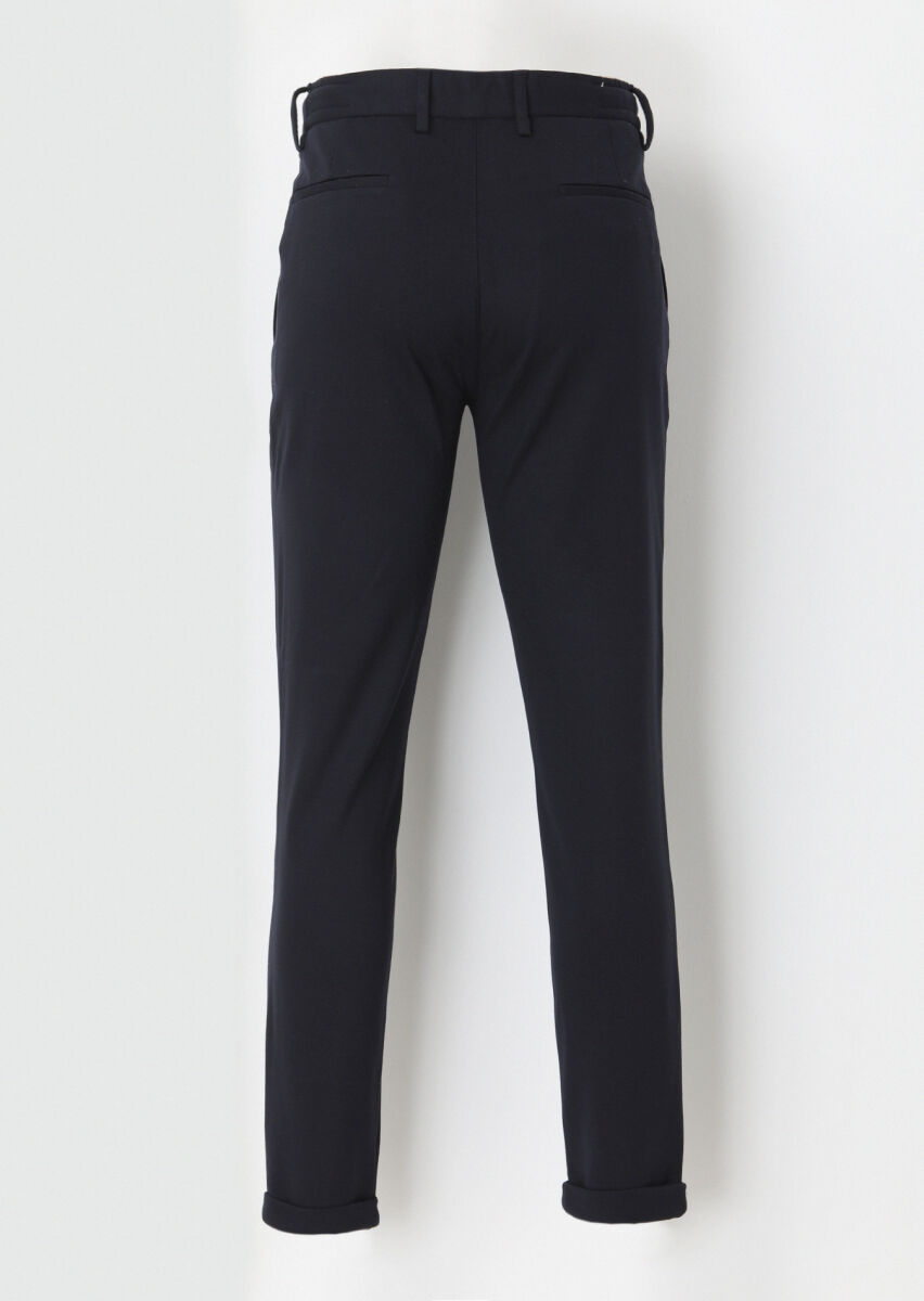 Lacivert Düz Örme Jogging Fit Casual Pantolon - 2