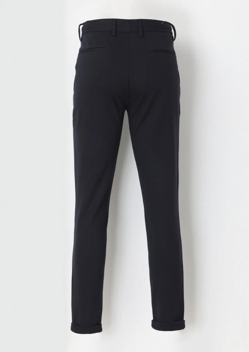 Lacivert Düz Örme Jogging Fit Casual Pantolon - 3