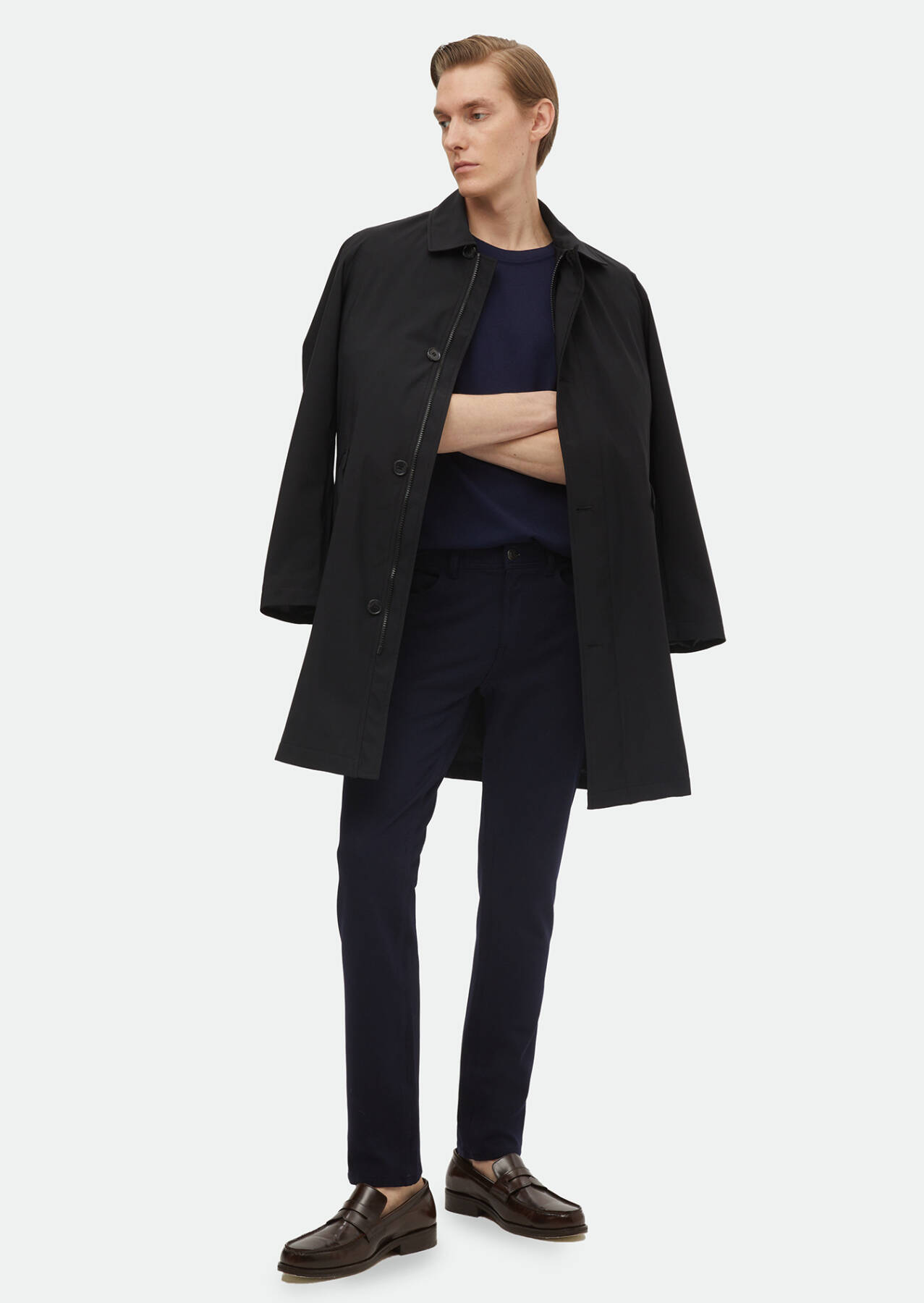 Lacivert Düz Örme Slim Fit Casual Pantolon