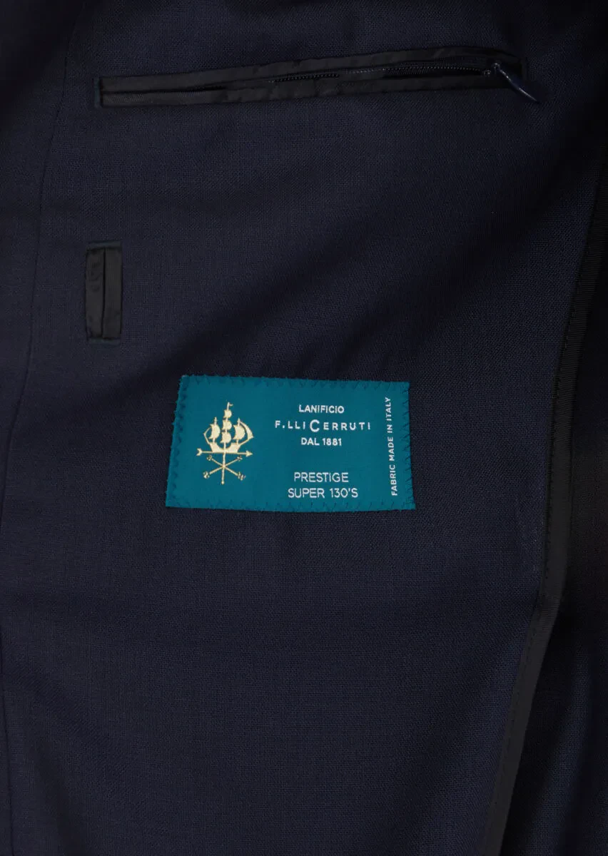 Lacivert Düz Shirt Shoulder Slim Fit %100 Yün Ceket - 4