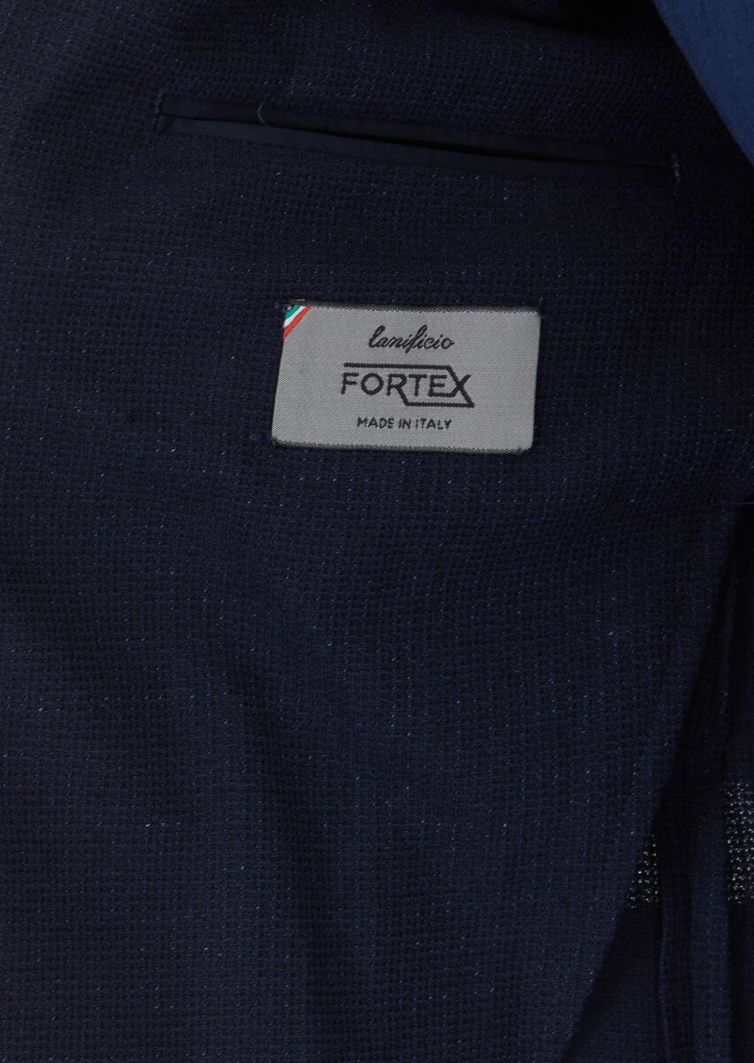 Lacivert Düz Shirt Shoulder Slim Fit Pamuk Karışımlı Örme Ceket - 6