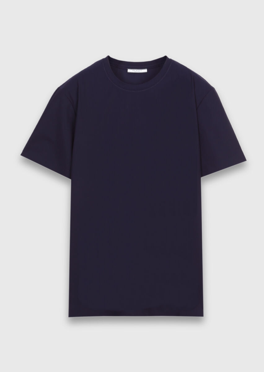 Lacivert Düz T-Shirt - 5