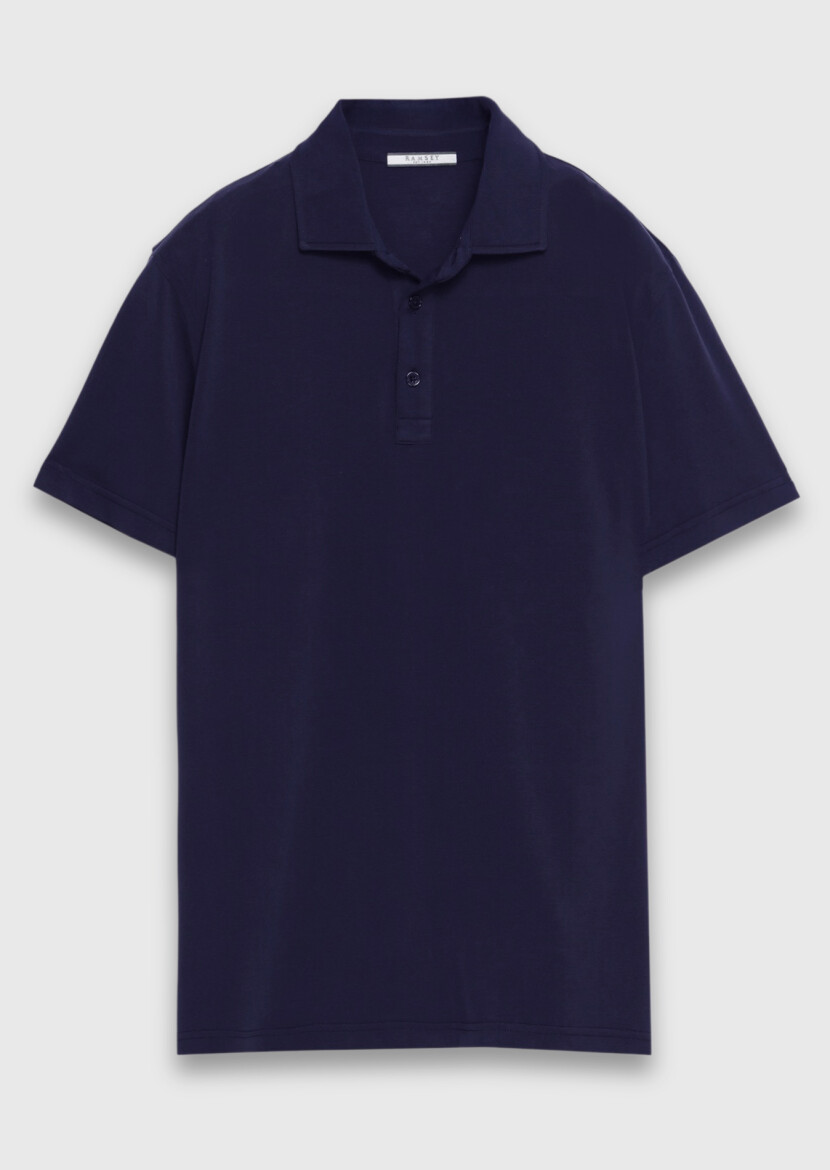 Lacivert Düz T-Shirt - 5